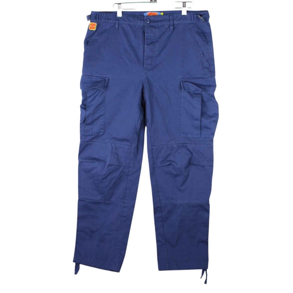 Empyre Relax Baggy Wide Leg Cargo Pants Mens W32 x L30 Blue Y2K Skater Street